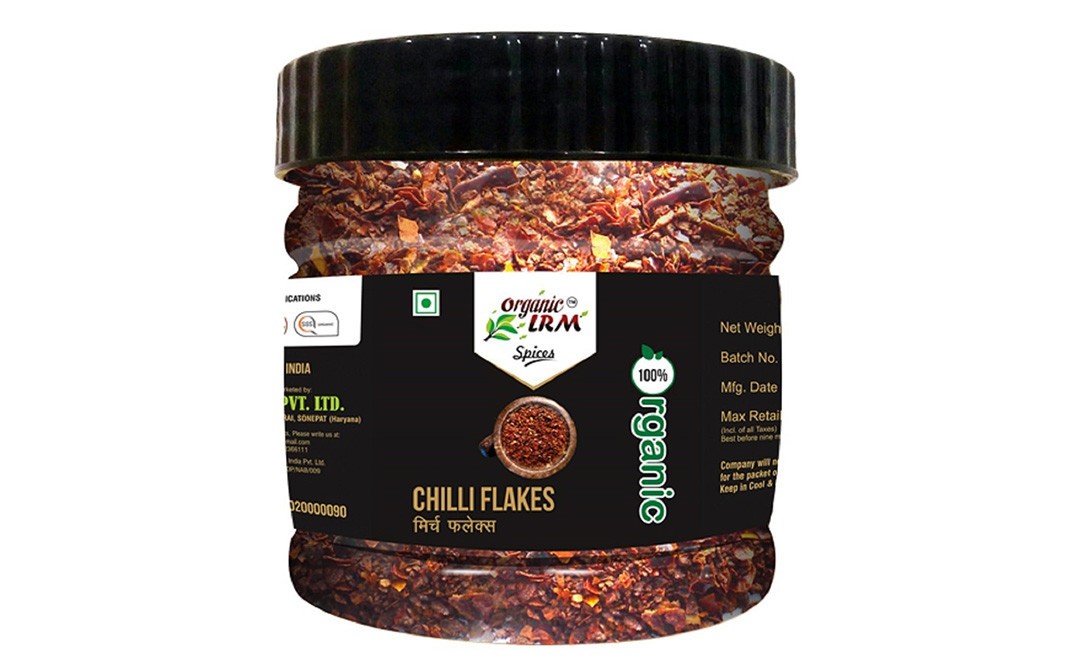 Organic LRM Chilli Flakes    Glass Jar  70 grams